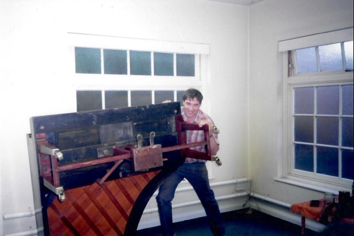 Dad moving piano