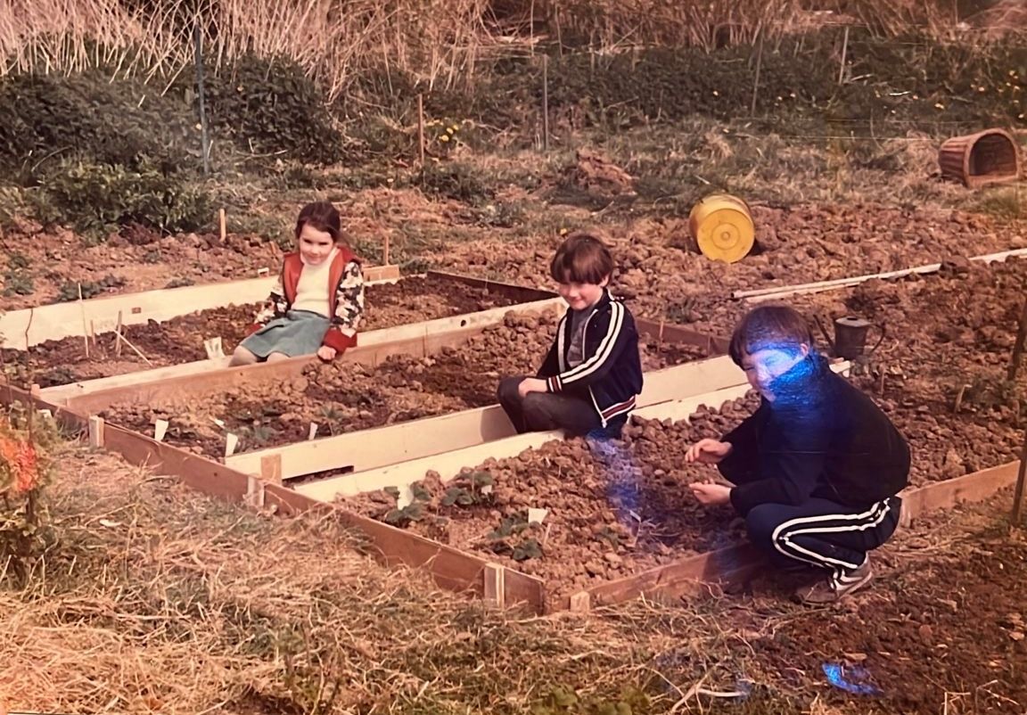 Inna, Ilya and Joe at allotment